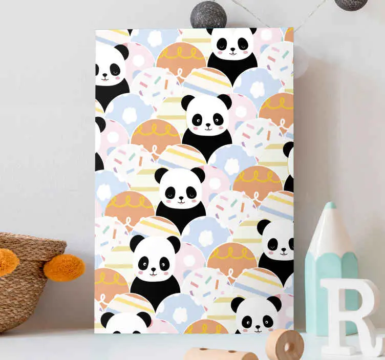 Kanvas djur lekfulla panda mönster Fynd