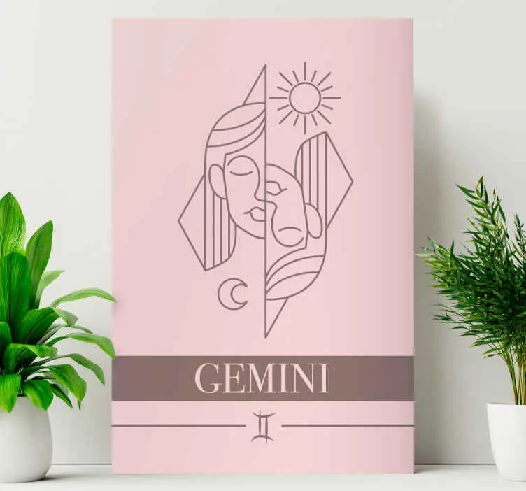 Köp online Gemini rosa kort stjärntecken design sovrum canvas