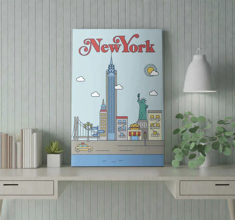 Nedsatt pris New York översätts till Svenska som "New York". Kanvas städer och