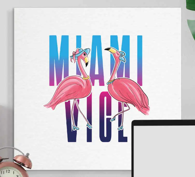 Premium Miami vice flamingo design djur canvas