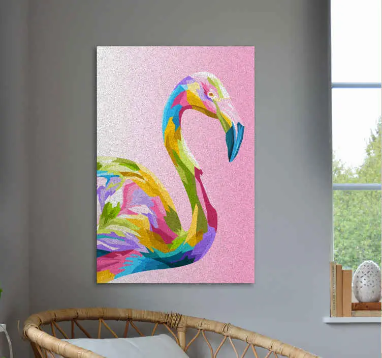 Flamingo konst fjädercanvas tavla Trygg betalning