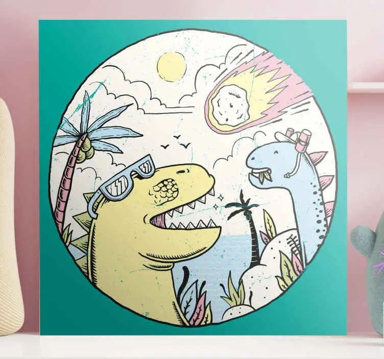 Nyhet Dinosaurier faller meteorit canvas tavla