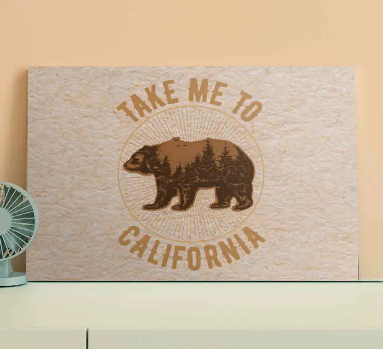 Kanvas djur california björnsymbol Nedsatt pris