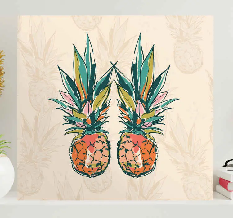 Kanvas frukter tropisk ananas duo Premium