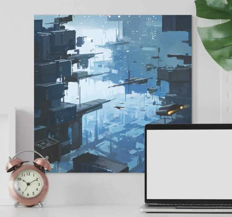 Begränsad tid Kanvas städer och länder futuristisk stadsbild