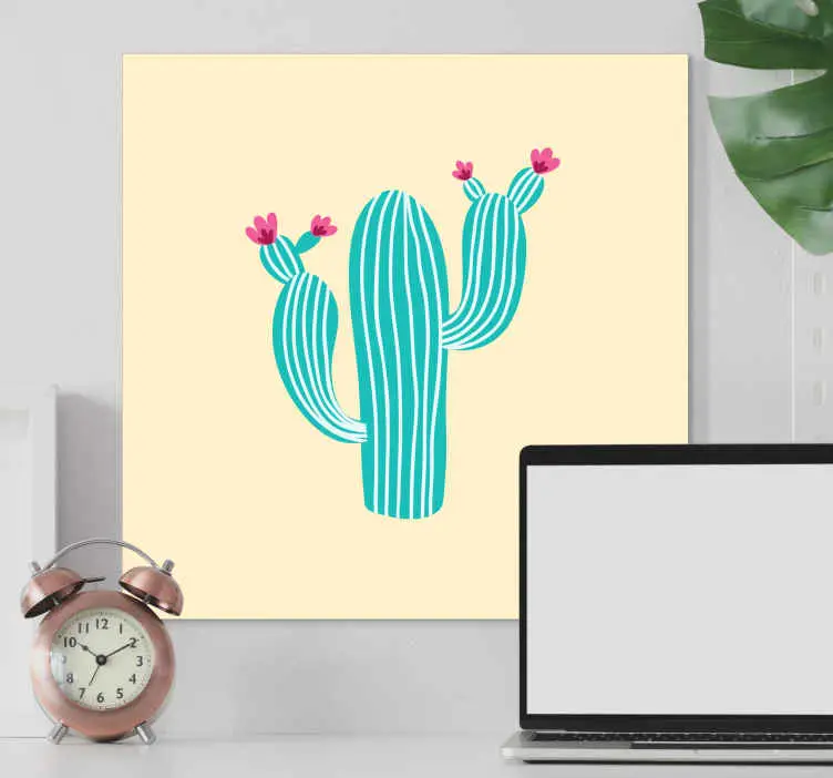 Fynd Kanvas blommor och växter kaktus med blommor