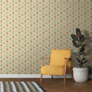 60-tals geometrisk retro tapet Nyhet