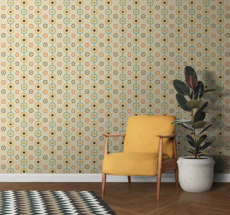 60-tals geometrisk retro tapet Nyhet