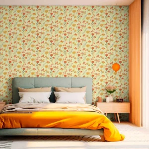 70-talet pop blommor mönster vintage tapet Kampanj