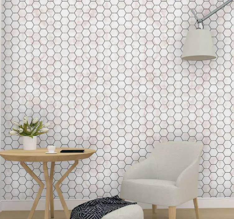 Marmor hexagon kakel effekt tapet Endast idag