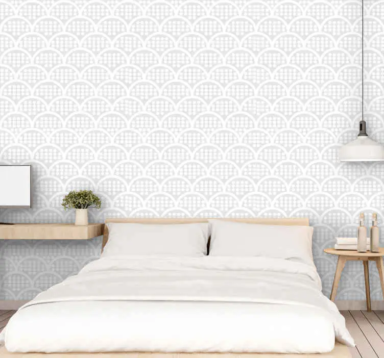 Skandinavisk minimalism vit prickig tapet för sovrum Kampanjpris