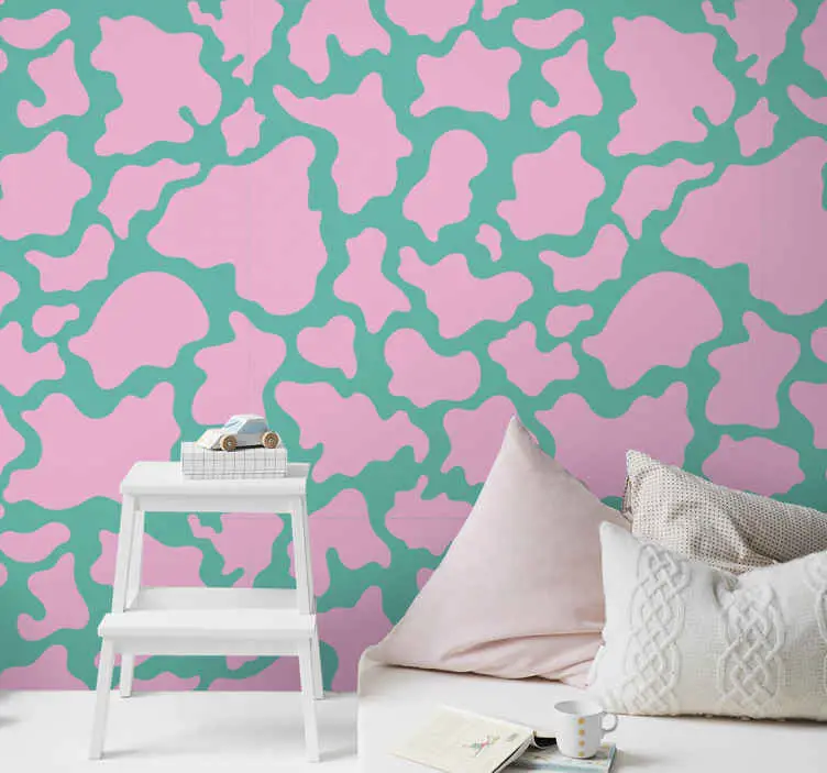 Kampanj Färgglada rosa ko tryck cool abstrakt tapet