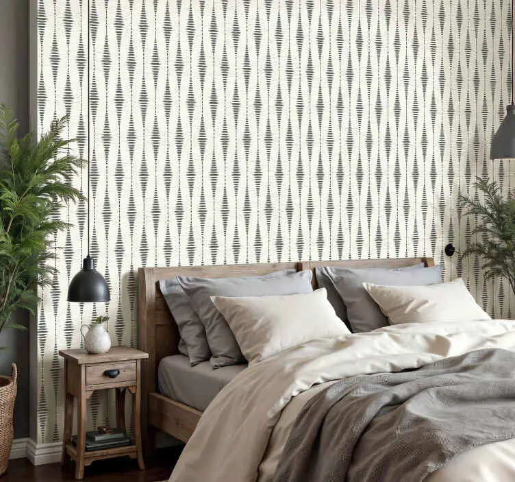 Säker betalning rabaul ikat grå och beige geometriska tapeter