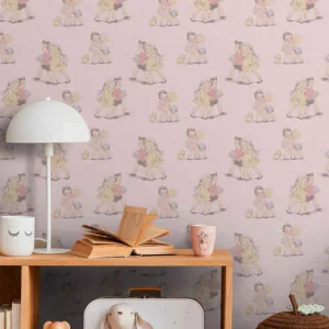 80-talsmönster barn och blommor retro tapet Rabatt