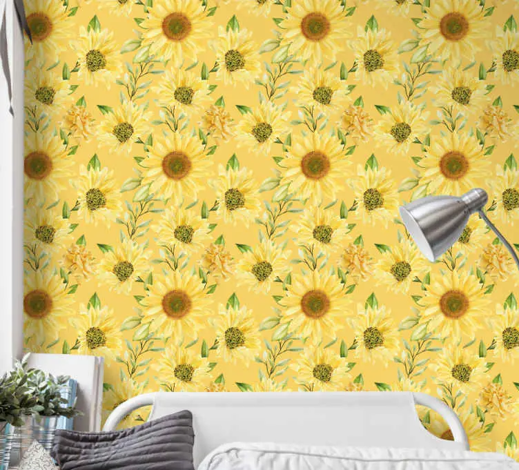 Endast denna vecka Stora solrosblommor blommiga tapeter
