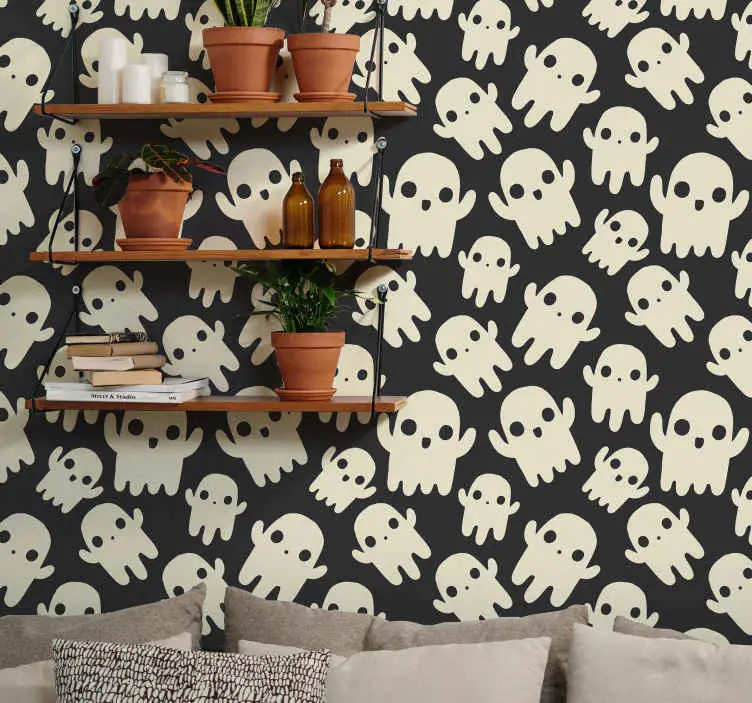 Populärt val Skalle mönster Tapet halloween