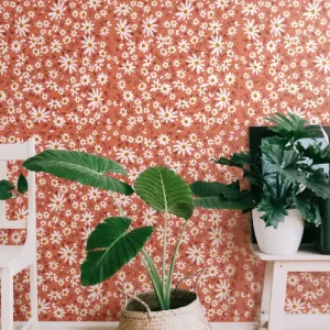 70-talets daisy mönster natur tapet Kampanj