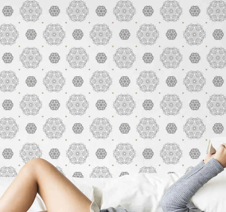 Endast denna vecka Modern svart mandala cool abstrakt tapet