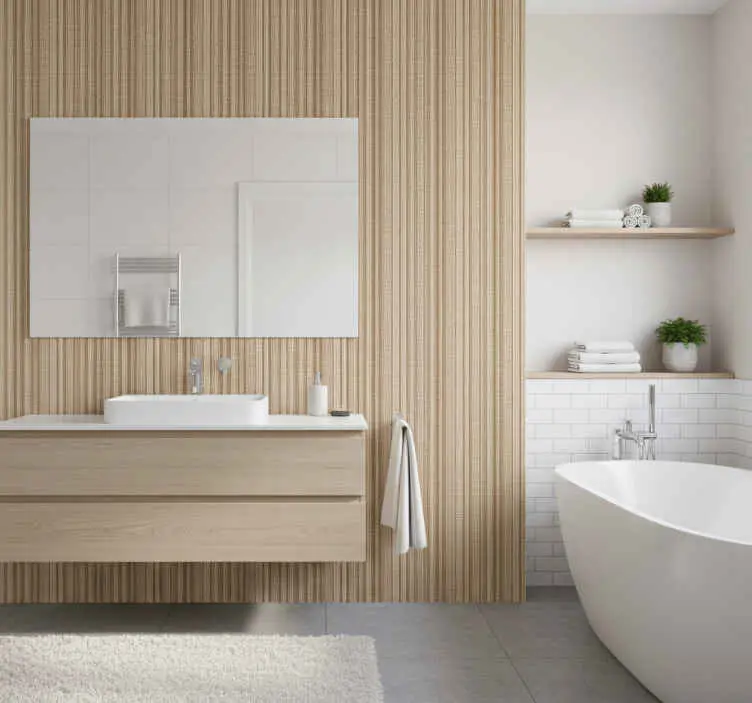 Köp online Texturerad neutral väv badrumstapet