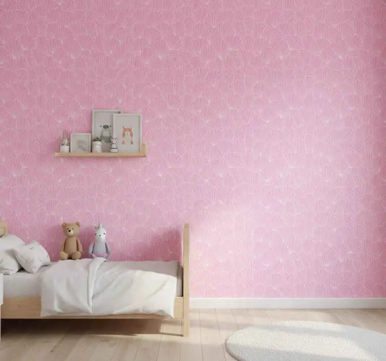 Premium Barn tapet rosa snäckmönster