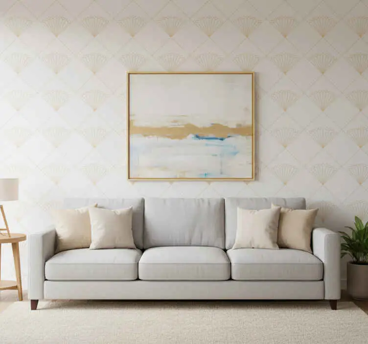 Outlet Fondtapet vardagsrum vit art déco