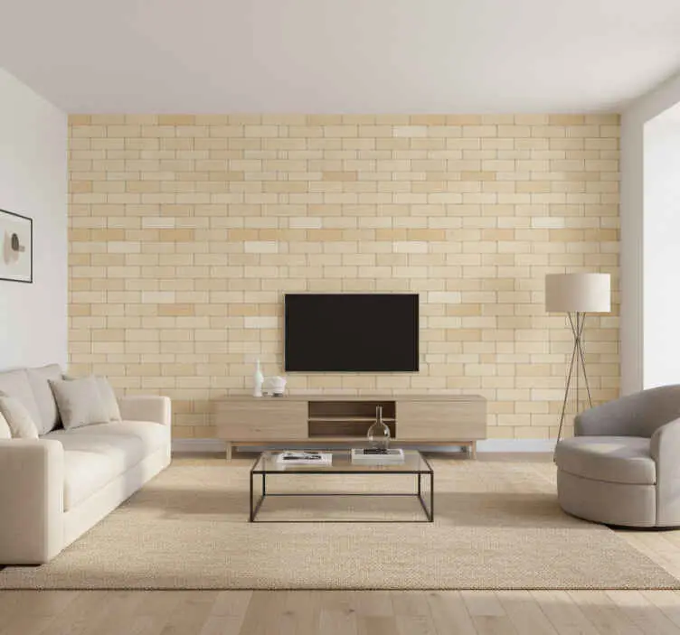 Tapet stenar beige gula tegelstenar Expressleverans