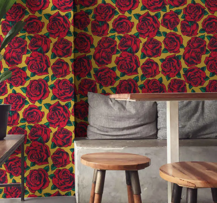 Bästa pris Rosa mönstrad design Tapet blommor