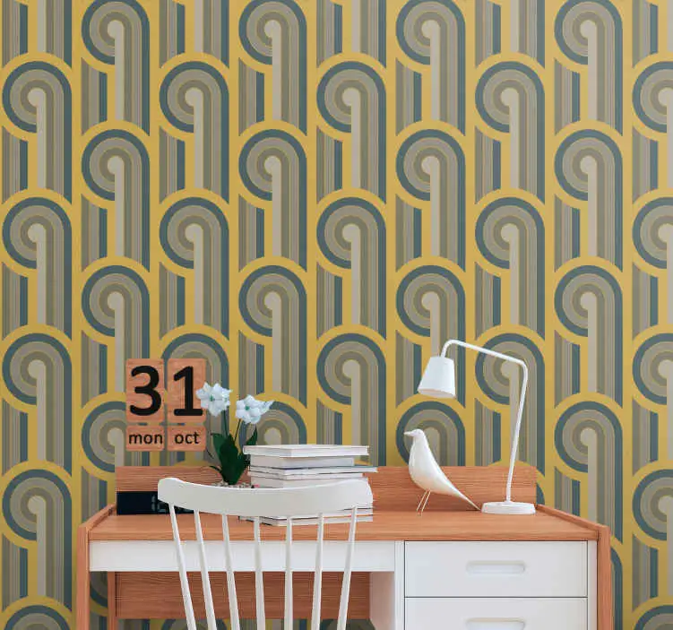 Böjt mönster design tapet geometriska former Fynd