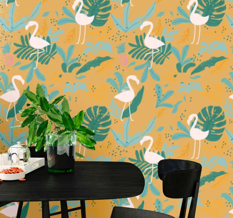 Populär Flamingo tropisk Dyr tapet