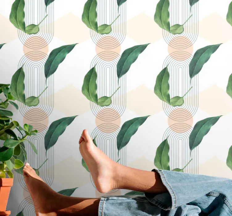Populärt val Lummiga geometriska Tapet blad