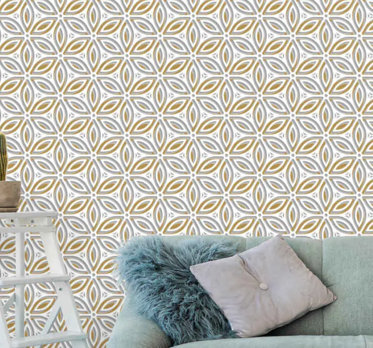 Känsliga vita blommor 3d sovrum tapet Extra rabatt