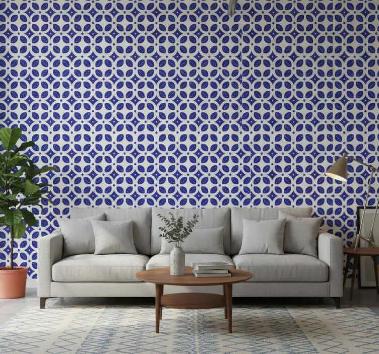 Fondtapet vardagsrum geometriskt mönster overlay Erbjudandepris