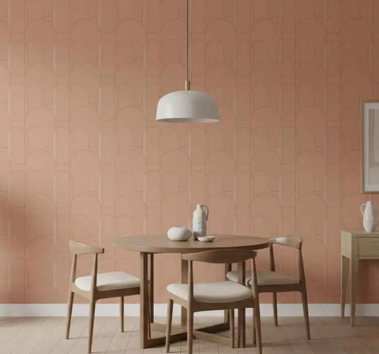 Tapet matsal terrakotta geometriskt cirkelmönster Handla nu
