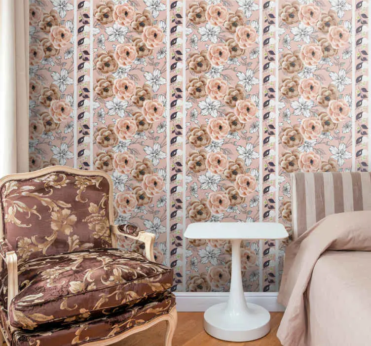Elegant beige arrangemang Tapet blommor Beställ idag