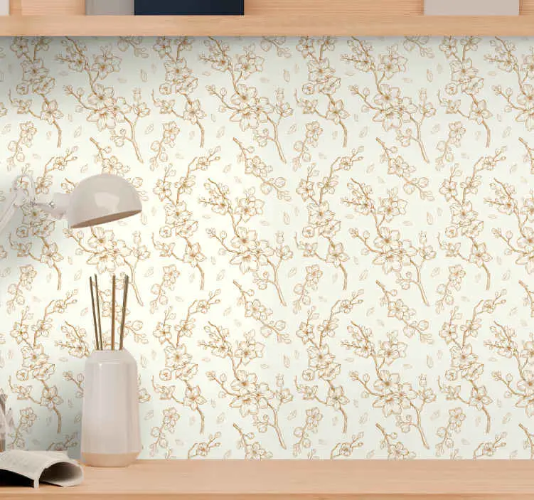 Blommig gren design Tapet blommor Erbjudande