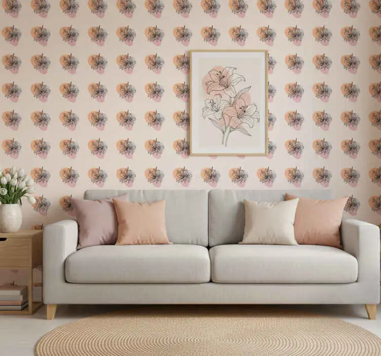 Endast denna vecka Tapet blommig söt blommor minimalistisk design