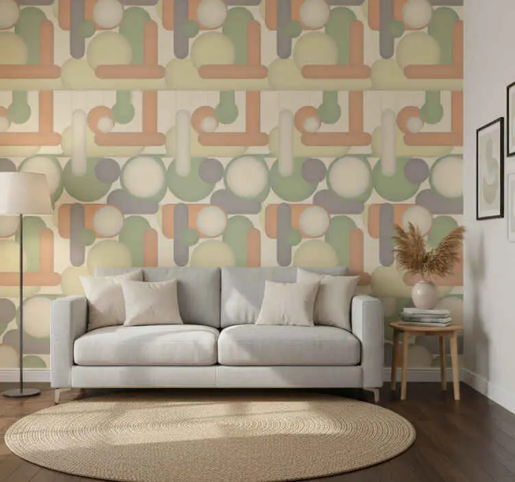 Erbjudandepris Modern tapet geometrisk cirkelarrangemang