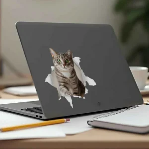 3d-katt Laptop klistermärke Erbjudande