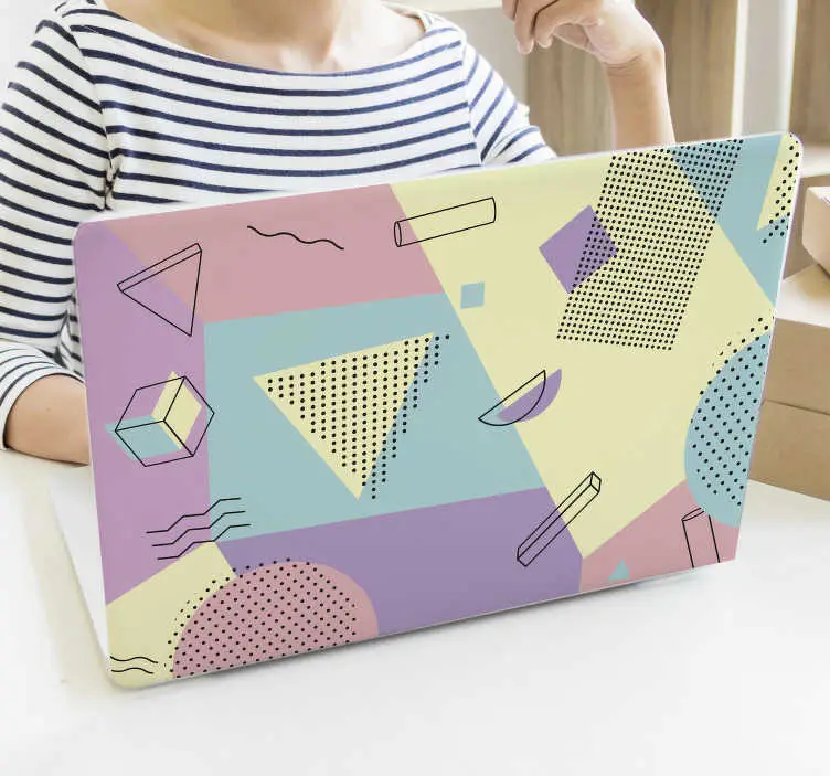 Begränsat antal Memphis stil pastell laptop hud