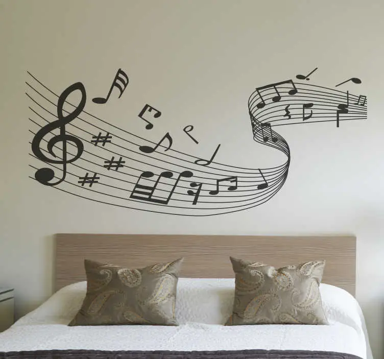 Musikaliska anteckningar väggdekal Endast idag