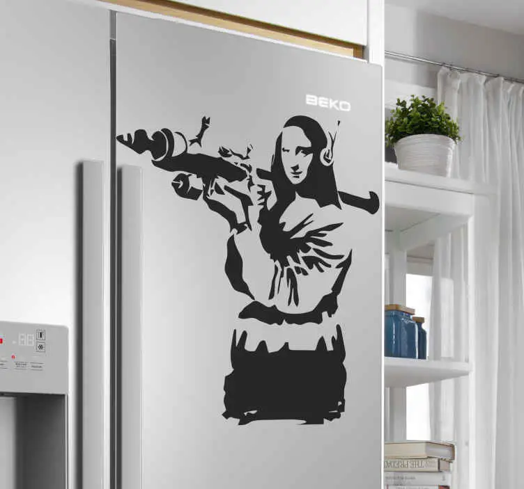Mona lisa banksy konst för kylskåp dekaler Trygg betalning
