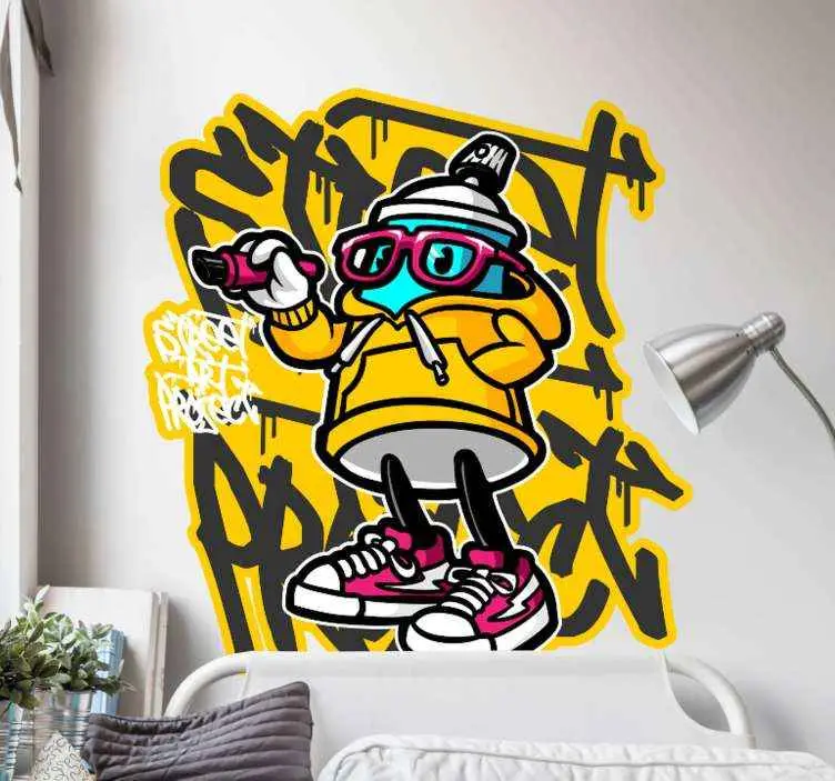 Tecknad gatukonst graffiti text väggdekal Reapris