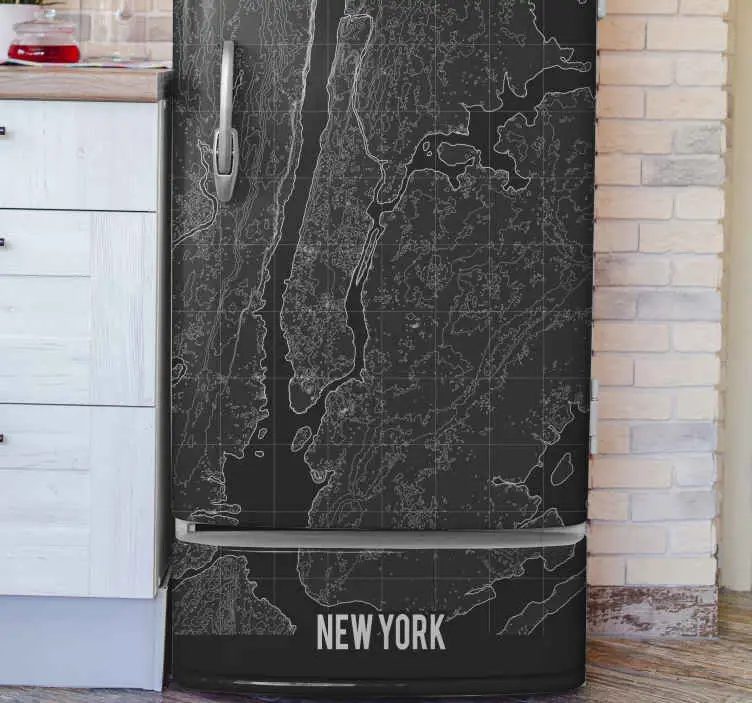 Fynd Topografiska new york kylskåp dekaler