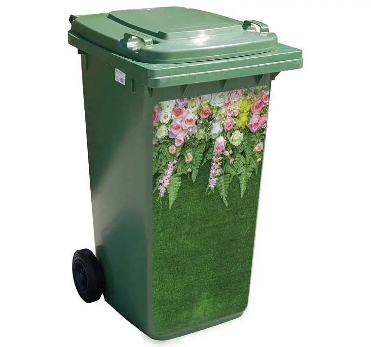 risnedsättning Papperskorgen blommor väggdekor