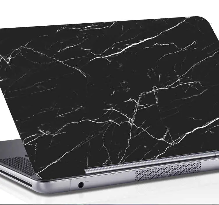Endast denna vecka Närbild svart marmor laptop dekal