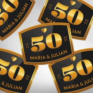 50-årsjubileum med namn Väggklistermärken djur Rea