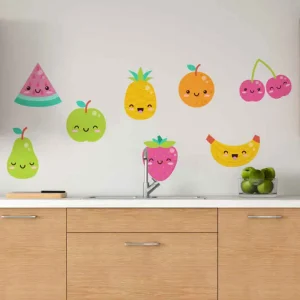 8 söta frukter packar fruktväggklistermärke Begränsat antal