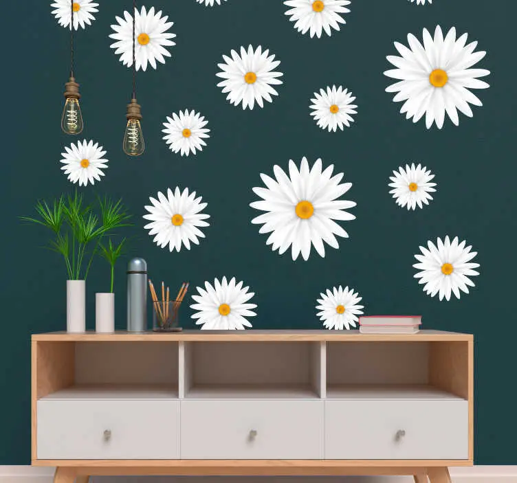 Nedsatt pris Mönster med prästkragar blommor väggdekor