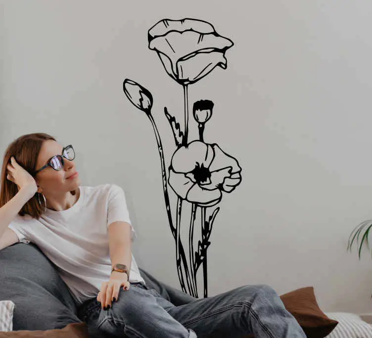 Nyhet Illustration av vallmo dekaler