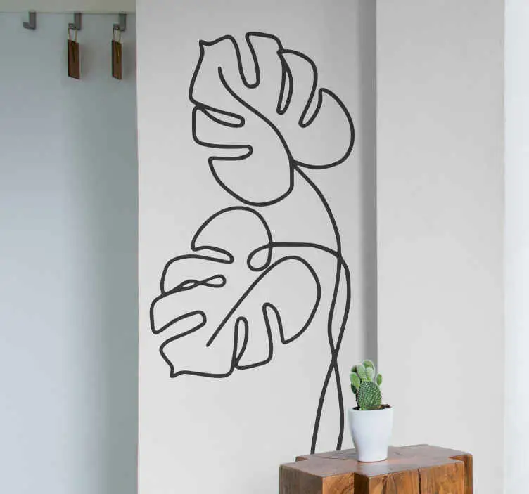 Minimalistiska monstera blad växt dekaler Utförsäljning
